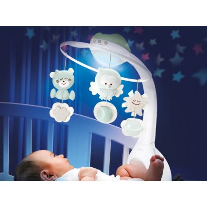 Infantino - Voodikarussell ja projektor 3-ühes 3xAAA roheline