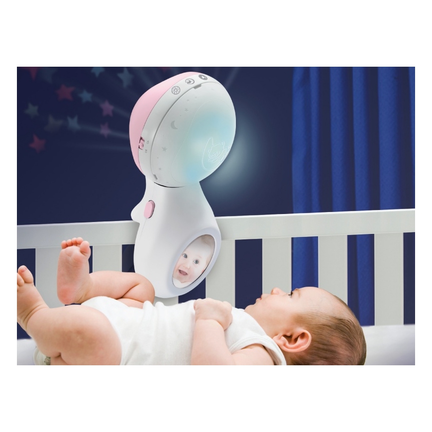 Infantino - Voodikarussell ja projektor 3-ühes 3xAAA roosa