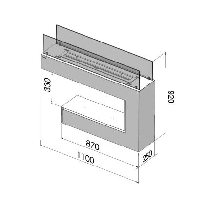 InFire - BIO kamin 110x92 cm 3kW must