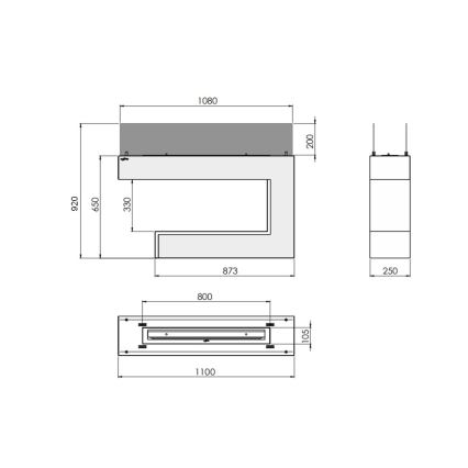 InFire - BIO kamin 110x92 cm 3kW must