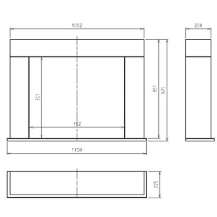 InFire - BIO kamin 87,5x110 cm 3kW valge