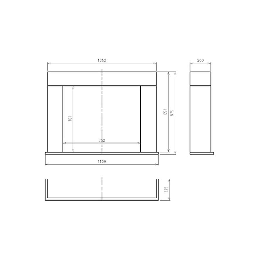 InFire - BIO kamin 87,5x110 cm 3kW valge