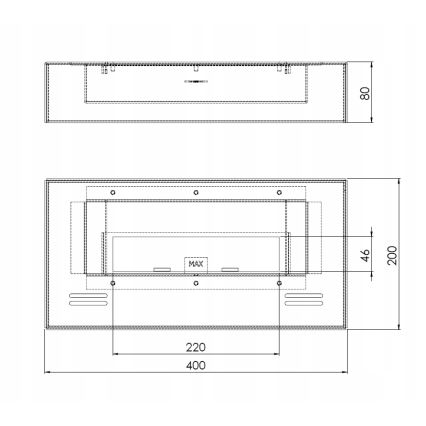 InFire - BIO kamin 8x40 cm 3kW must