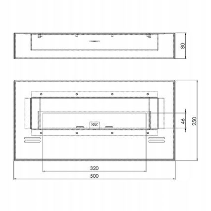 InFire - BIO kamin 8x50 cm 3kW must