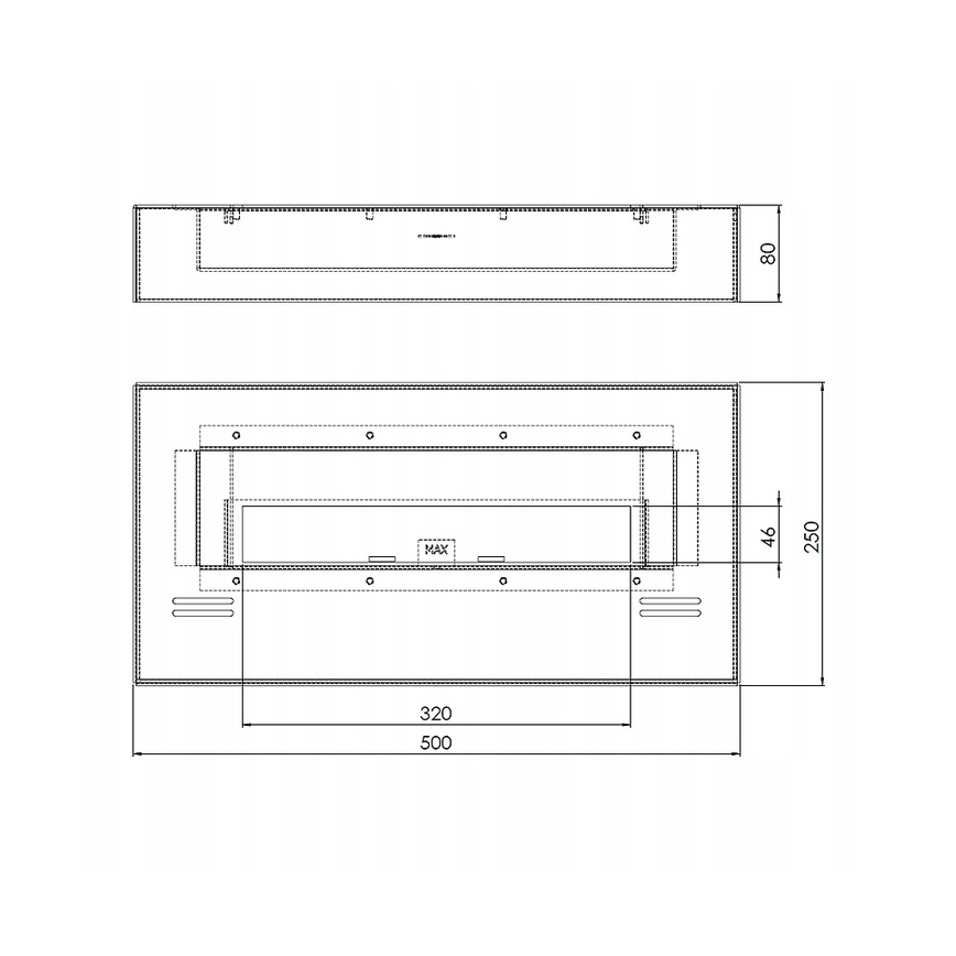 InFire - BIO kamin 8x50 cm 3kW must