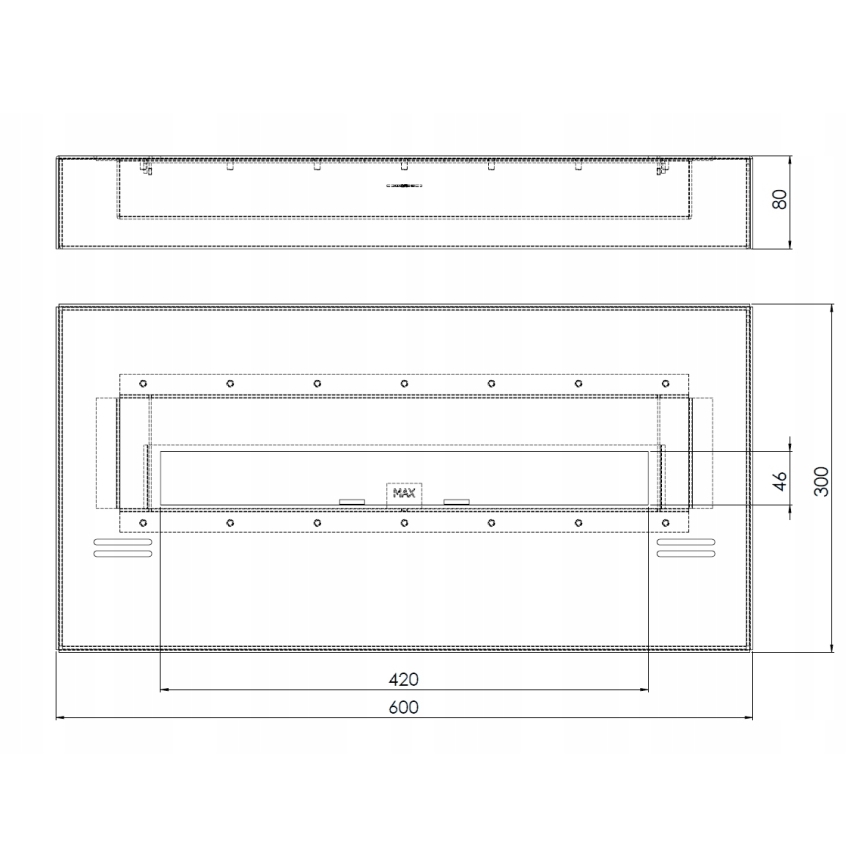 InFire - BIO kamin 8x60 cm 3kW must