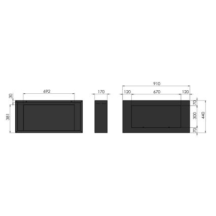 InFire - BIO Seinakamin 44x91 cm 3kW must