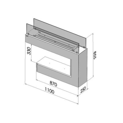 InFire - Biokamin 110x85,5 cm 3kW valge