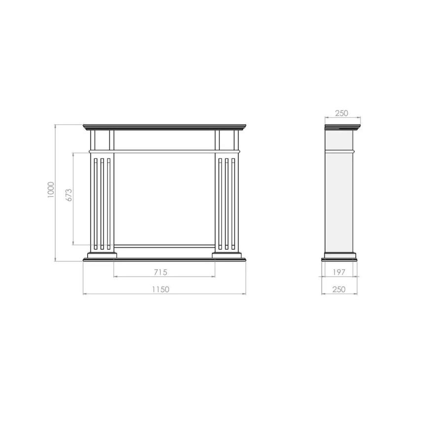 InFire - Biokamin 115x100 cm 3kW valge