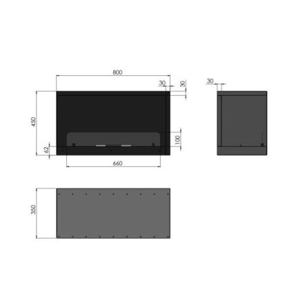 InFire - Biokamin nurka 80x45 cm 3kW must