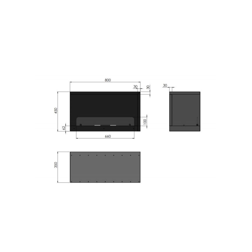 InFire - Biokamin nurka 80x45 cm 3kW must