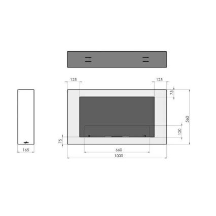 InFire - Biokamin seinale 100x56 cm 3kW valge