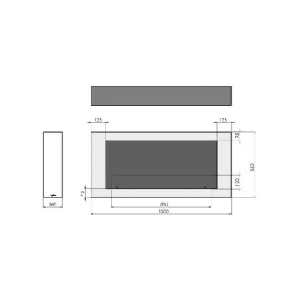 InFire - Biokamin seinale 120x56 cm 3kW valge