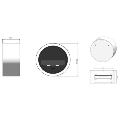 InFire - Biokamin seinale d. 70 cm 3kW must