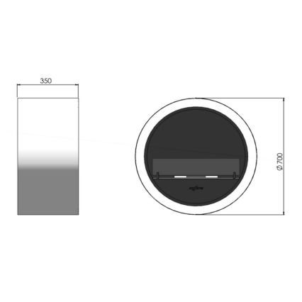 InFire - Riputatav biokamin d. 70 cm 3kW must