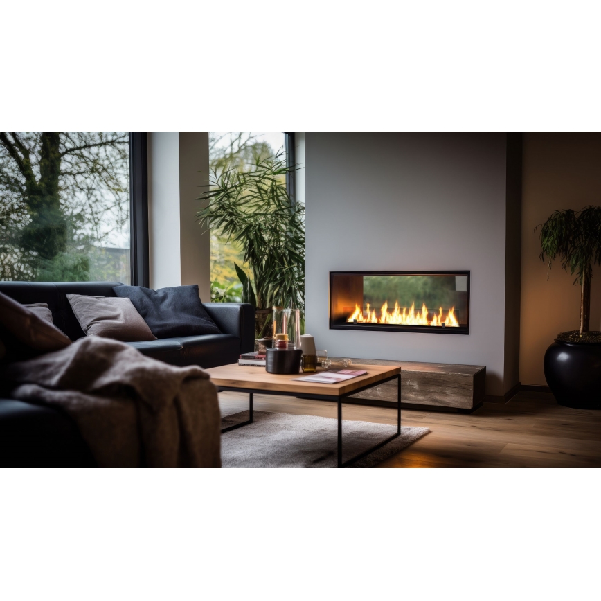 InFire - Sisseehitatud BIO kamin 48,5x123,5 cm 6kW must