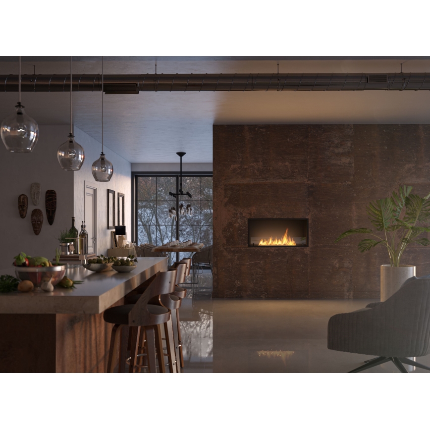 InFire - Sisseehitatud BIO kamin 49,4x104,4 cm 6kW must