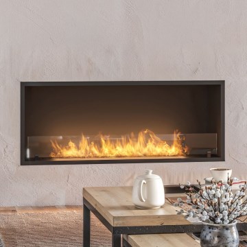 InFire - Sisseehitatud BIO kamin 49,4x124,4 cm 6kW must