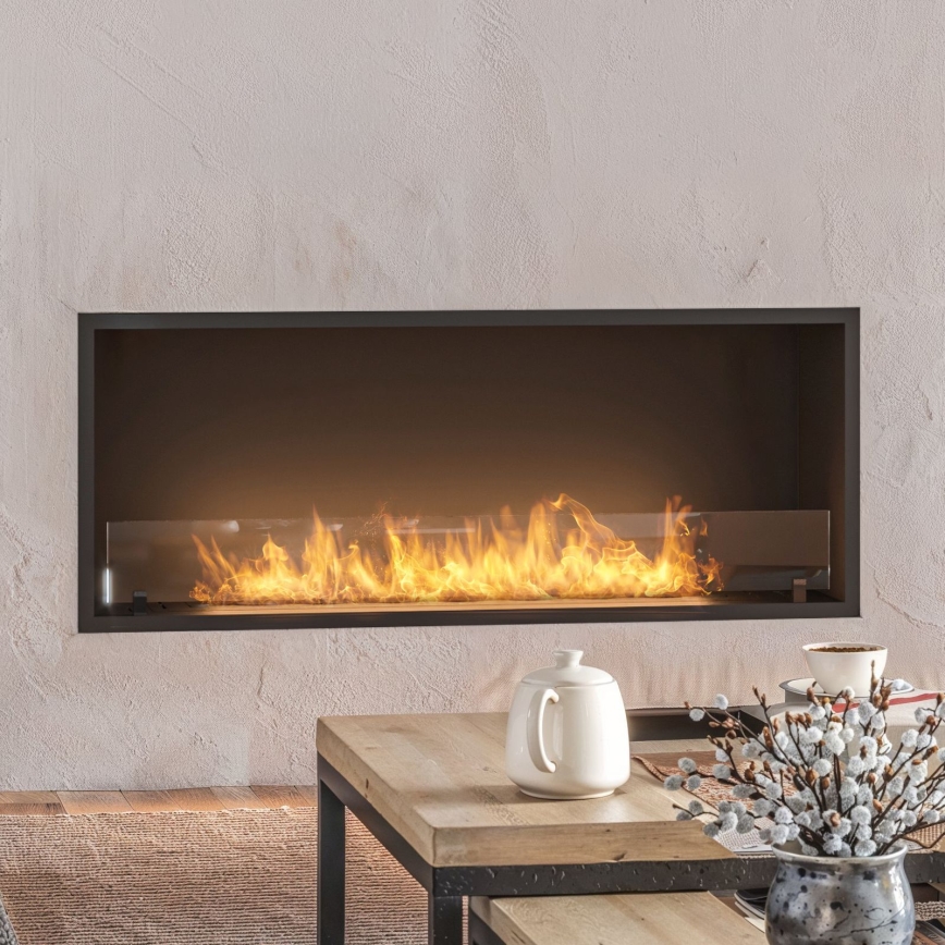 InFire - Sisseehitatud BIO kamin 49,4x124,4 cm 6kW must