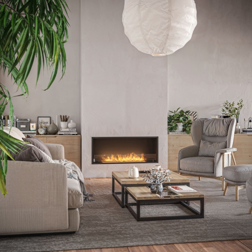 InFire - Sisseehitatud BIO kamin 49,4x124,4 cm 6kW must