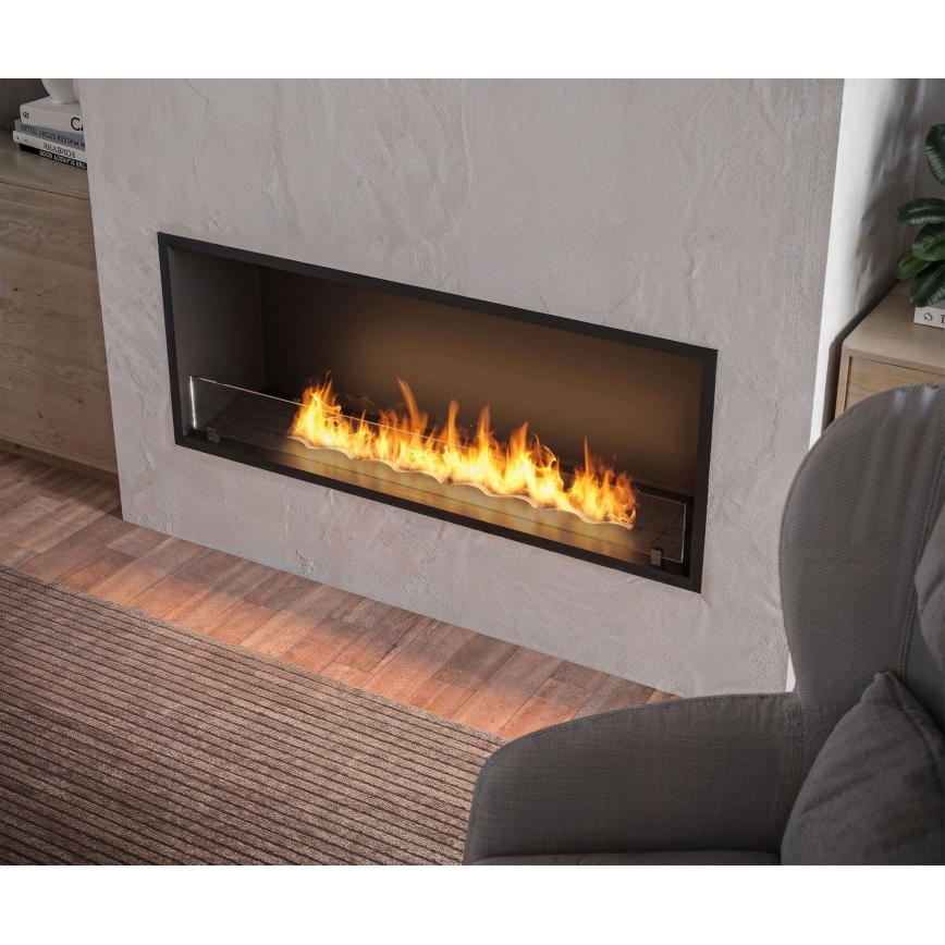 InFire - Sisseehitatud BIO kamin 49,4x124,4 cm 6kW must