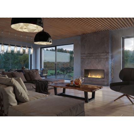 InFire - Sisseehitatud BIO kamin 49,4x124,4 cm 6kW must