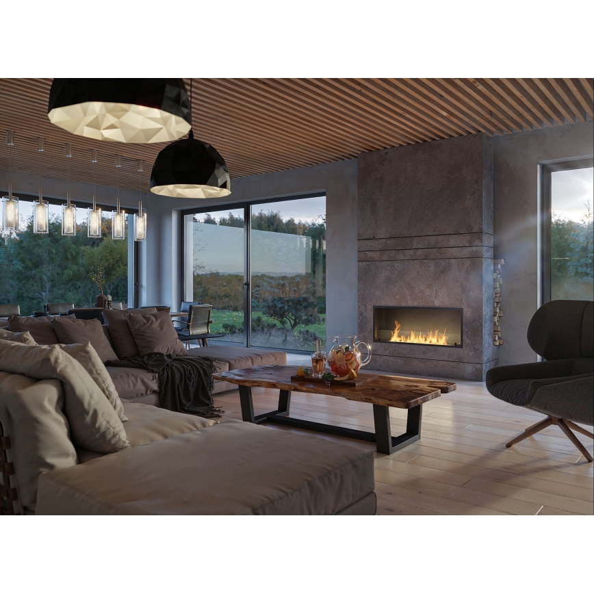 InFire - Sisseehitatud BIO kamin 49,4x124,4 cm 6kW must