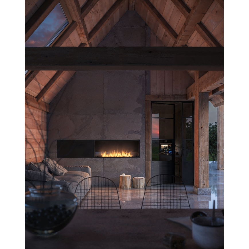 InFire - Sisseehitatud BIO kamin 49,4x124,4 cm 6kW must