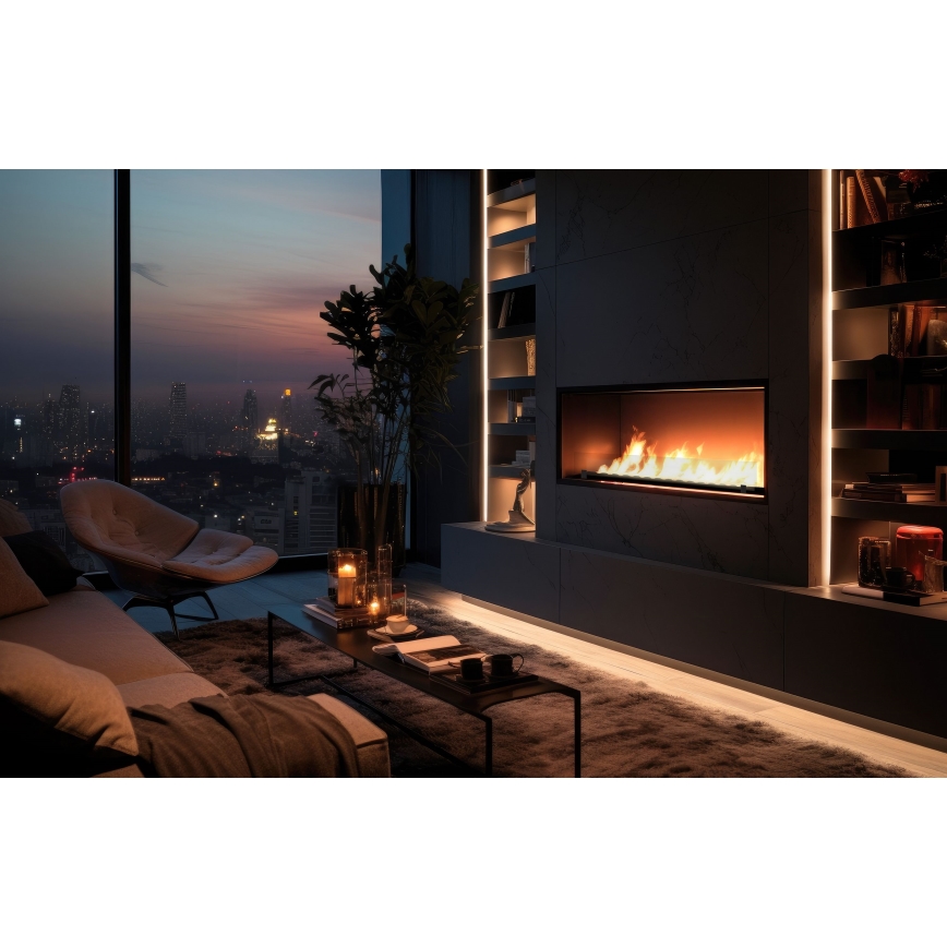 InFire - Sisseehitatud BIO kamin 49,4x124,4 cm 6kW must