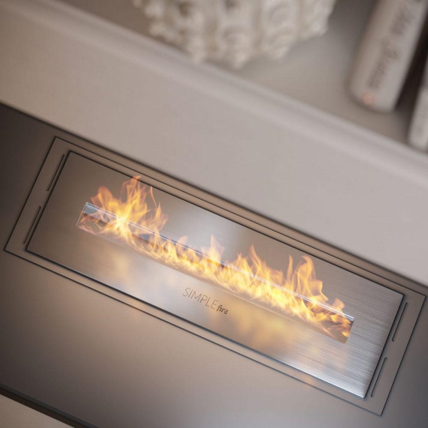InFire - Sisseehitatud BIO kamin 5,5x50 cm 3kW matt kroom