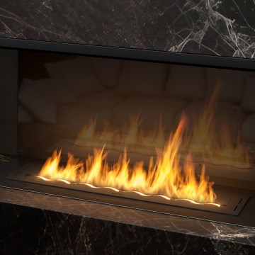 InFire - Sisseehitatud BIO kamin 7,5x100 cm 6kW must