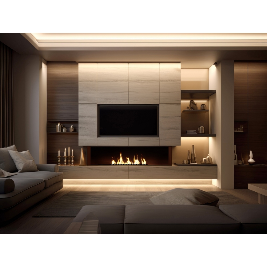 InFire - Sisseehitatud BIO kamin 7,5x100 cm 6kW must