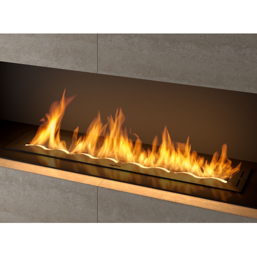 InFire - Sisseehitatud BIO kamin 7,5x100 cm 6kW must