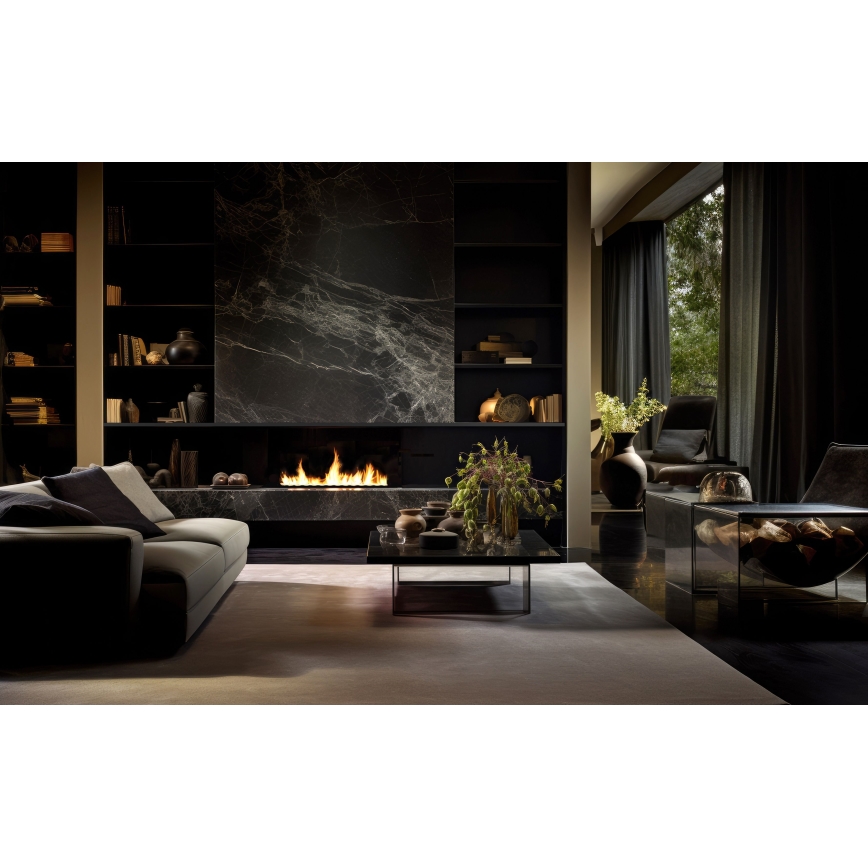 InFire - Sisseehitatud BIO kamin 7,5x100 cm 6kW must