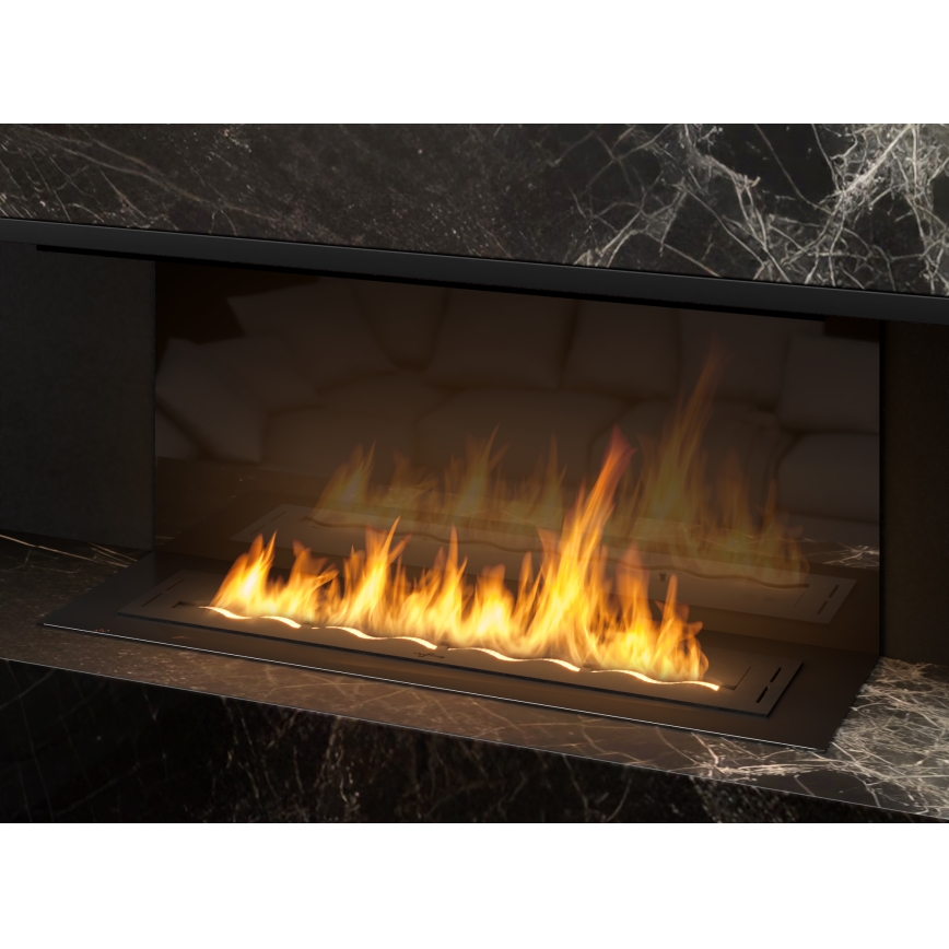 InFire - Sisseehitatud BIO kamin 7,5x100 cm 6kW must