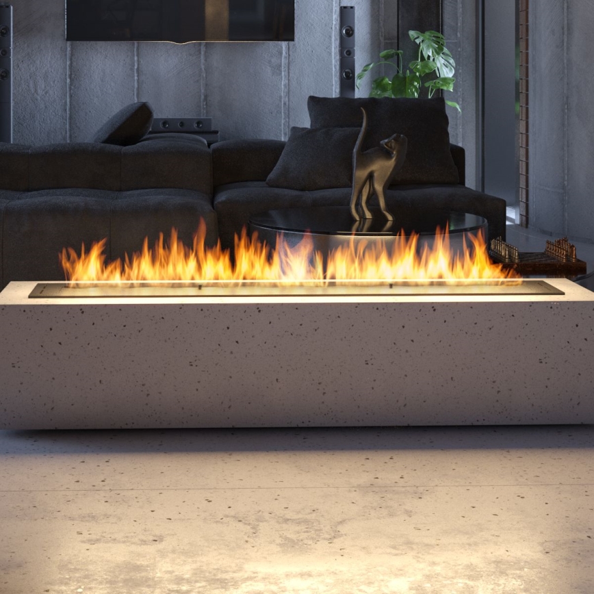 InFire - Sisseehitatud BIO kamin 7,5x120 cm 7kW must