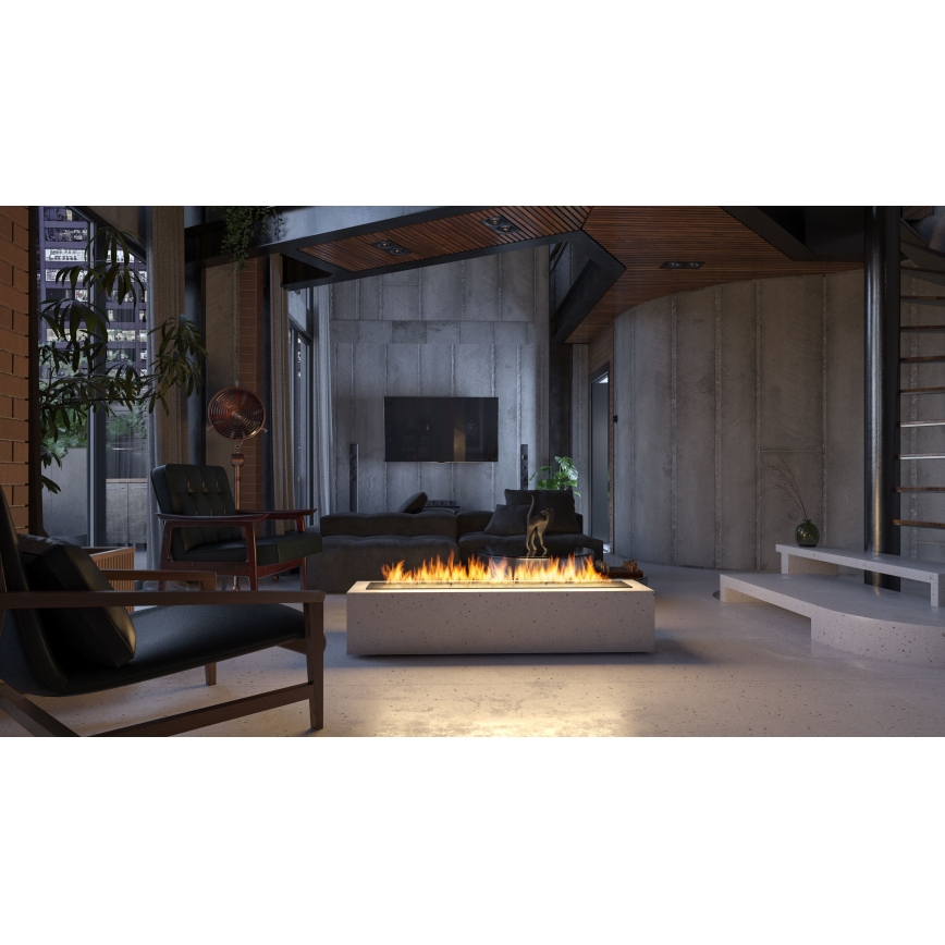 InFire - Sisseehitatud BIO kamin 7,5x120 cm 7kW must