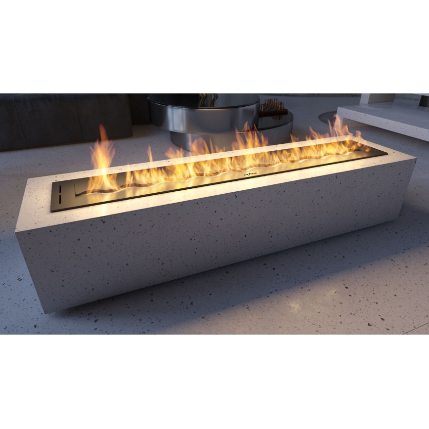 InFire - Sisseehitatud BIO kamin 7,5x120 cm 7kW must