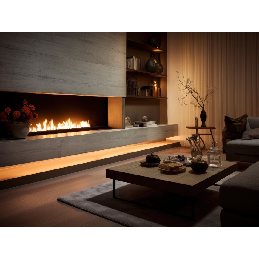 InFire - Sisseehitatud BIO kamin 7,5x120 cm 7kW must