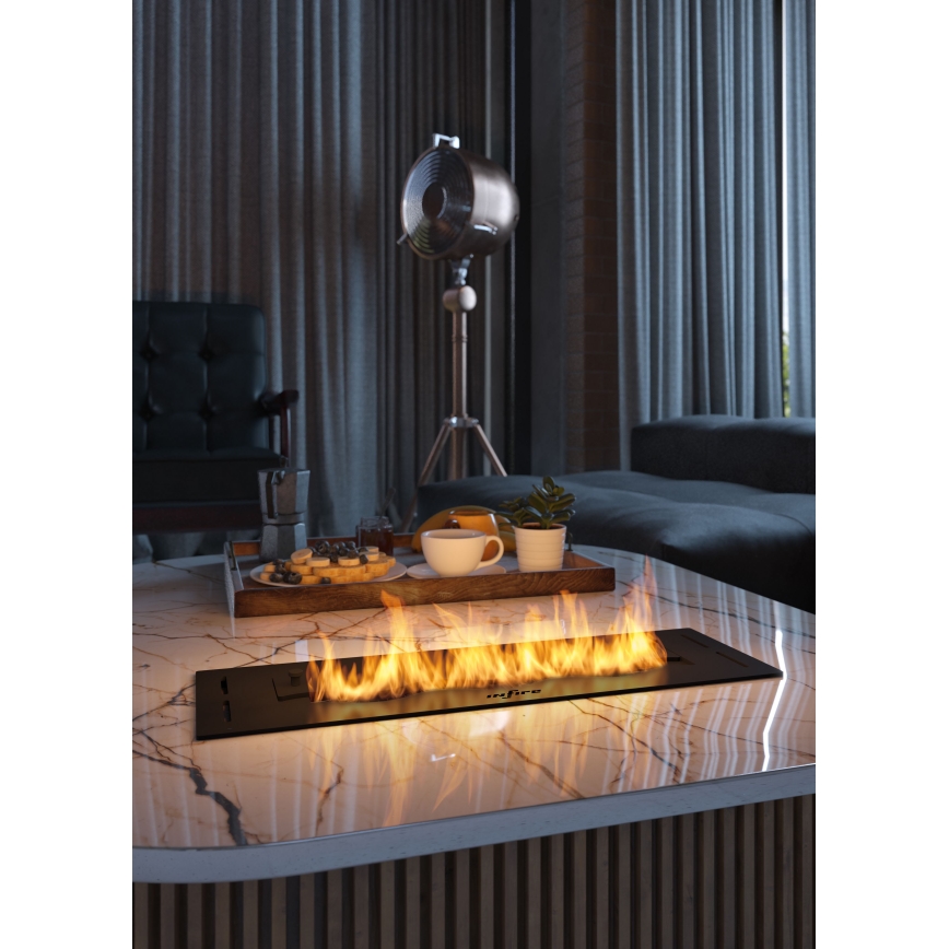 InFire - Sisseehitatud BIO kamin 7,5x50 cm 3,5kW must