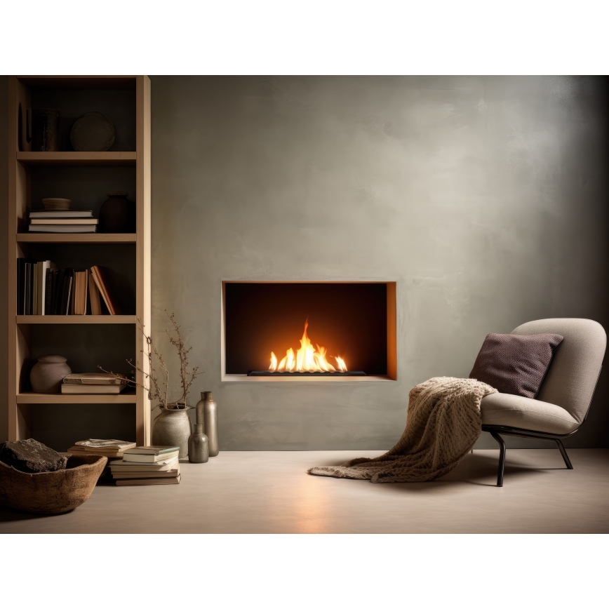 InFire - Sisseehitatud BIO kamin 7,5x50 cm 3,5kW must