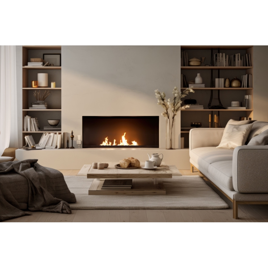 InFire - Sisseehitatud BIO kamin 7,5x60 cm 3,5kW must