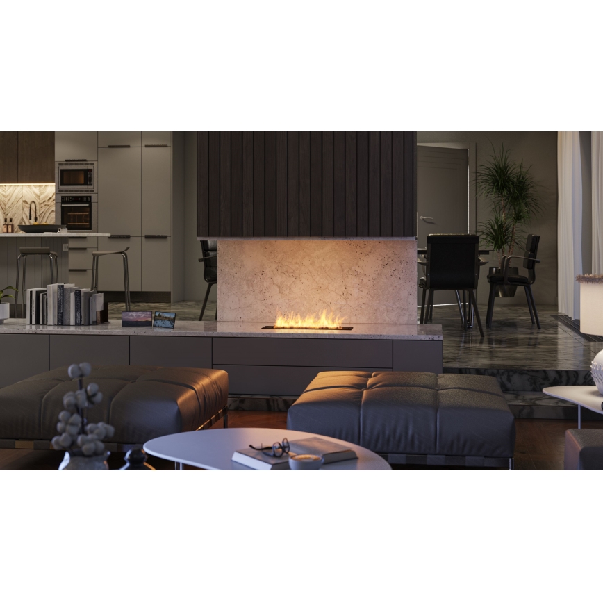 InFire - Sisseehitatud BIO kamin 7,5x60 cm 3,5kW must