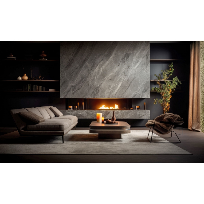 InFire - Sisseehitatud BIO kamin 7,5x80 cm 6kW must
