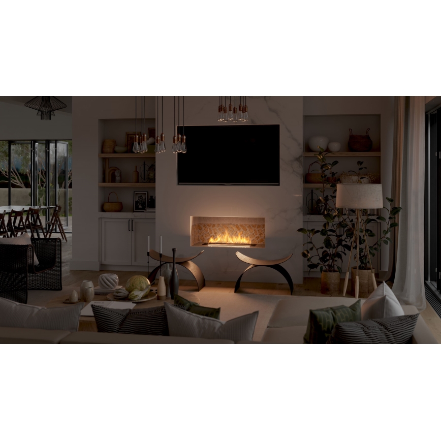 InFire - Sisseehitatud BIO kamin 7,5x80 cm 6kW must