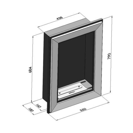 InFire - Sisseehitatud BIO kamin 79x55 cm 3kW must