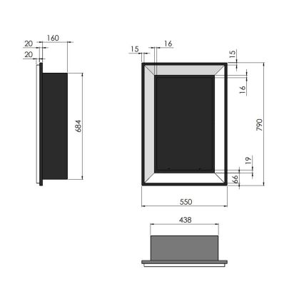 InFire - Sisseehitatud BIO kamin 79x55 cm 3kW must