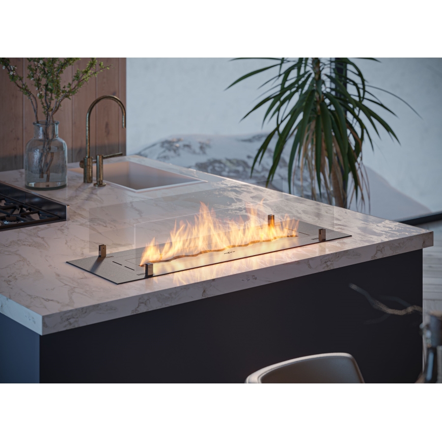 InFire - Sisseehitatud BIO kamin 8,5x100 cm 6kW must