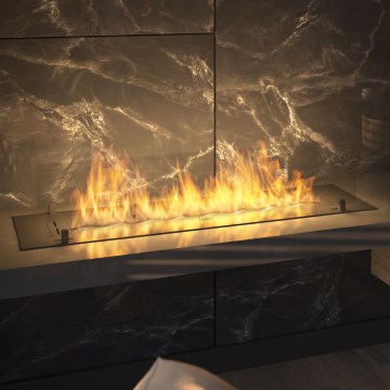 InFire - Sisseehitatud BIO kamin 8,5x120 cm 6kW must