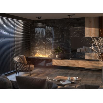 InFire - Sisseehitatud BIO kamin 8,5x120 cm 6kW must